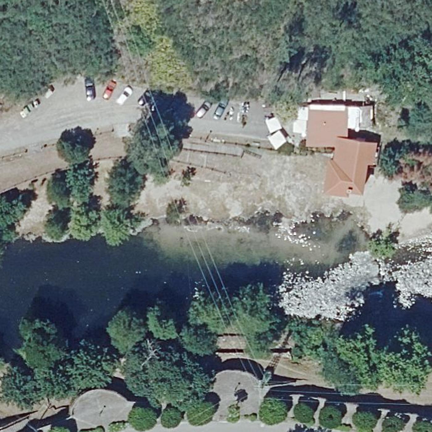 Aerial map of Praia fluvial de Mondariz-Balneario