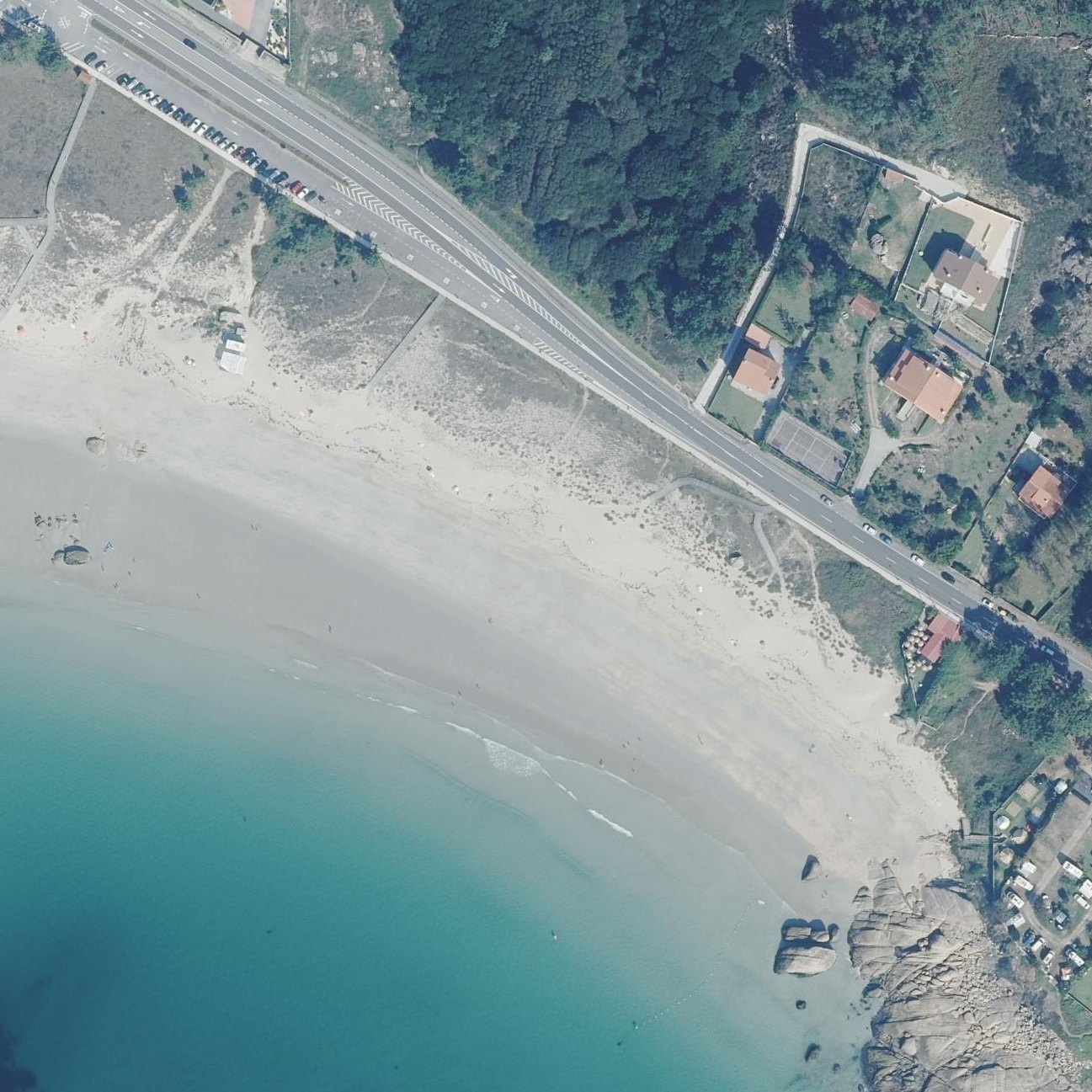 Aerial map of Praia Raeiros
