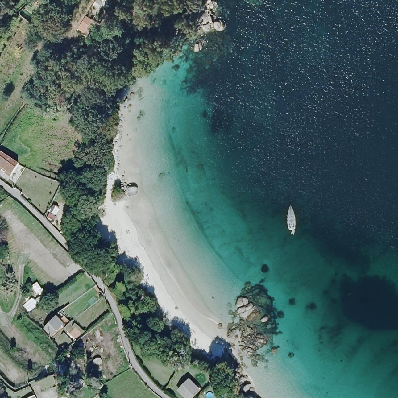 Aerial map of Praia San Chián