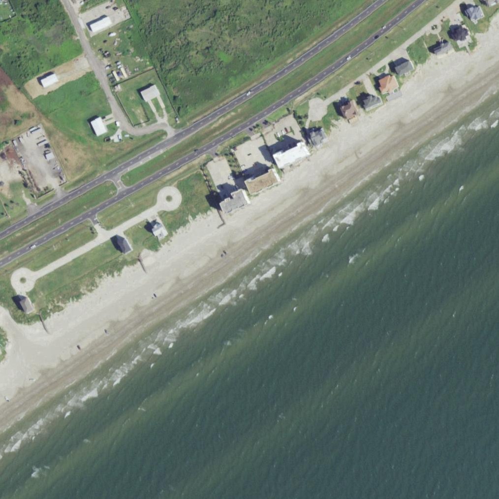 Aerial map of Public Beach Access #10 Galveston