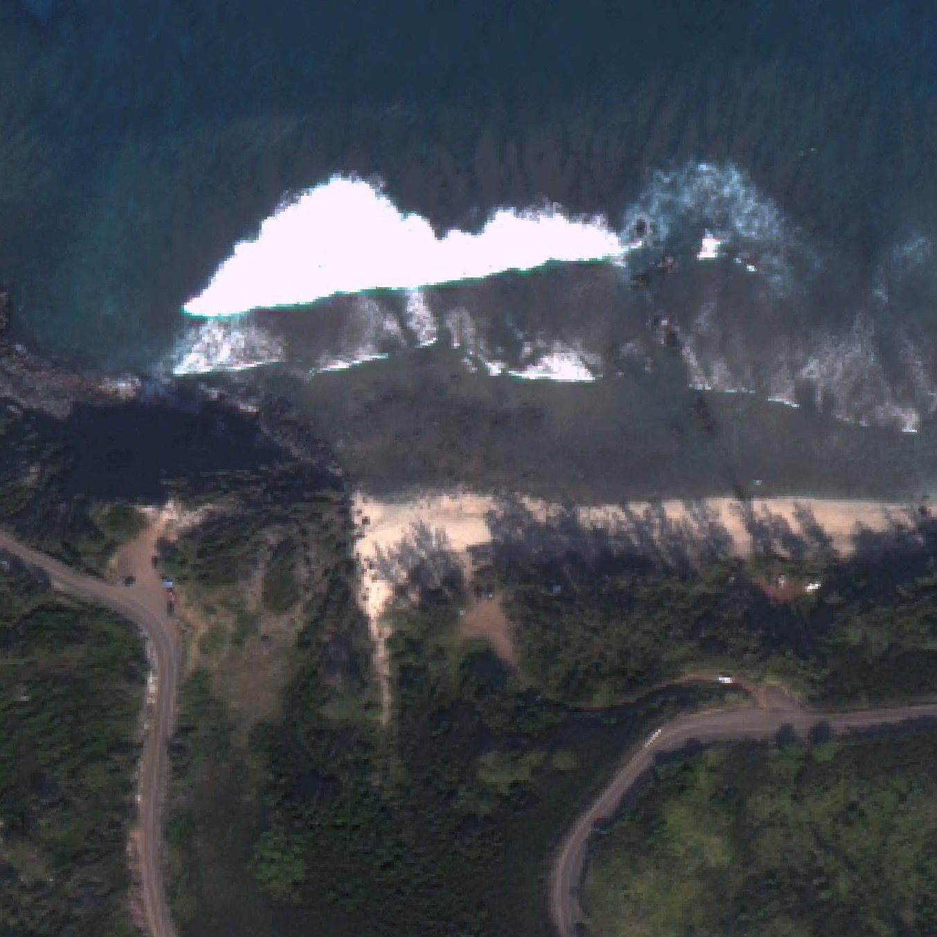 Aerial map of Punalau Beach