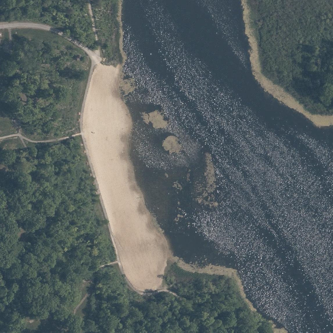 Aerial map of Punderson Lake Beach