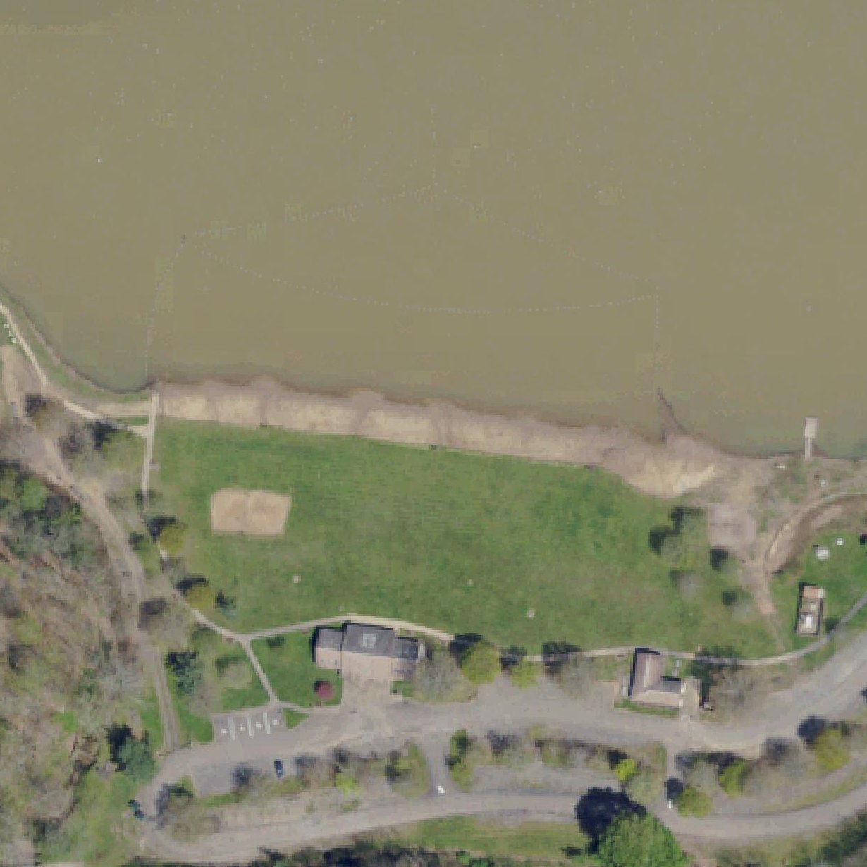 Aerial map of Raccoon Creek Park Beach