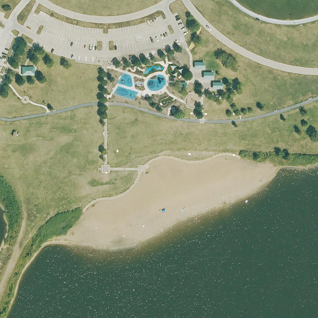 Aerial map of Raccoon River Swimming beach
