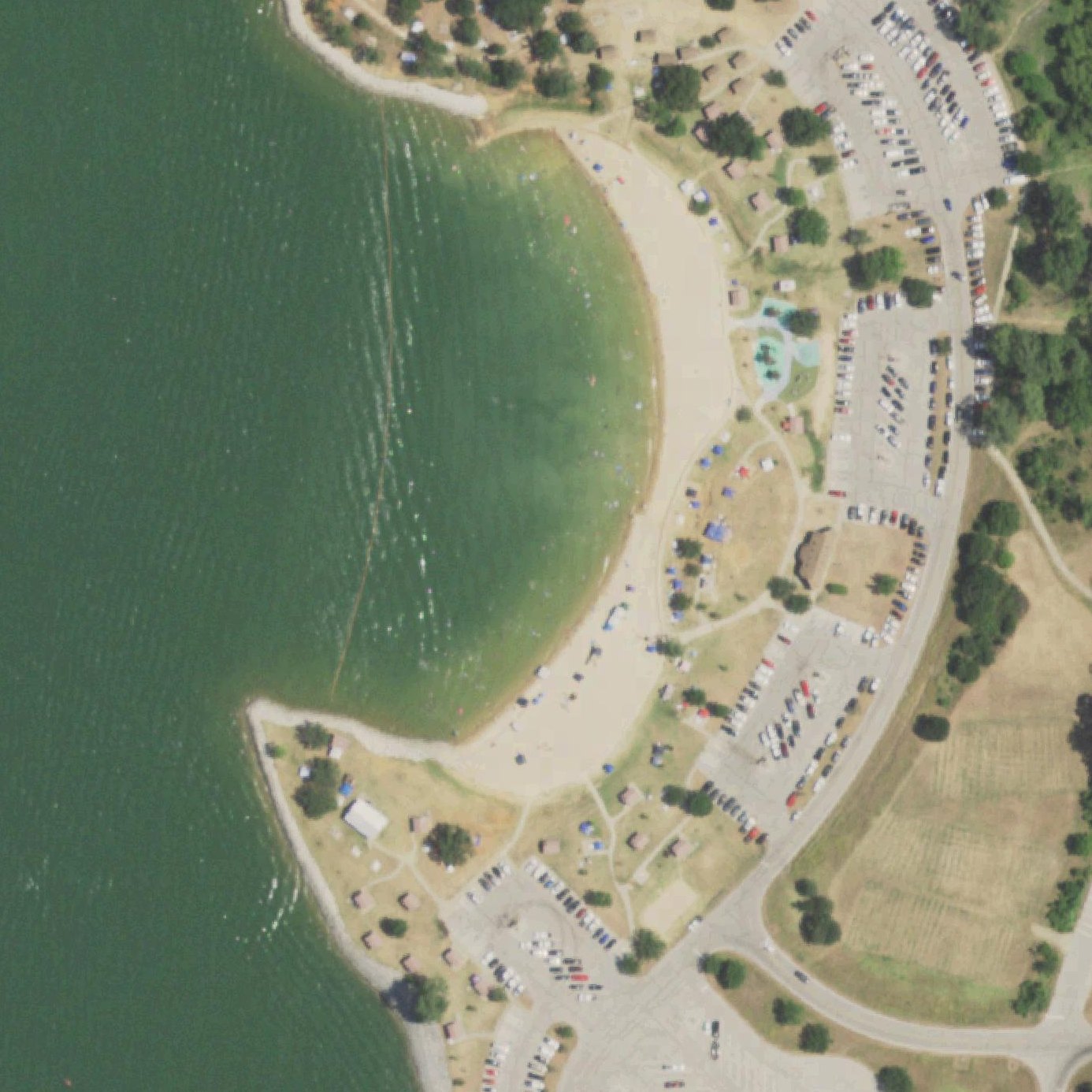 Aerial map of Ray Roberts State Park Isle du Bois Swimming Beach