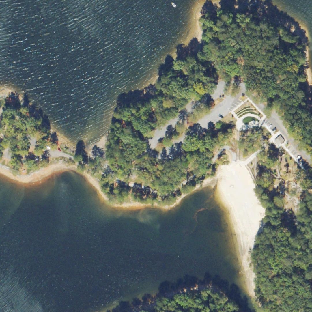 Aerial map of Red Top Mountain Beach