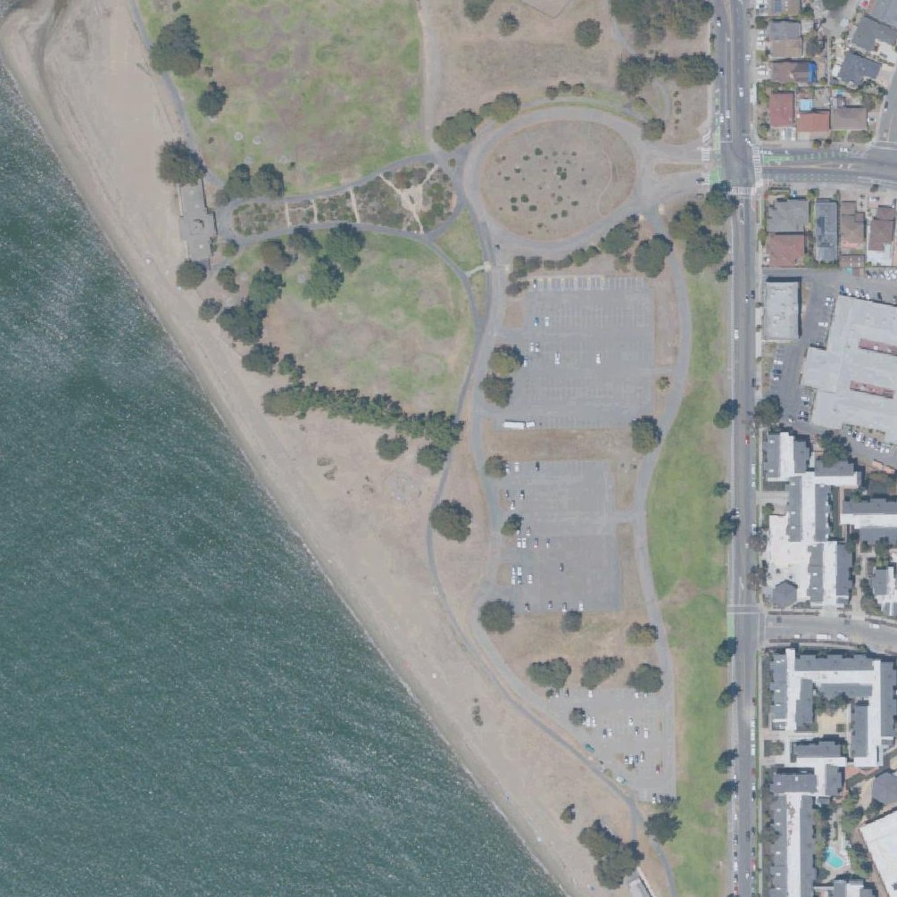 Aerial map of Robert W. Crown Memorial State Beach