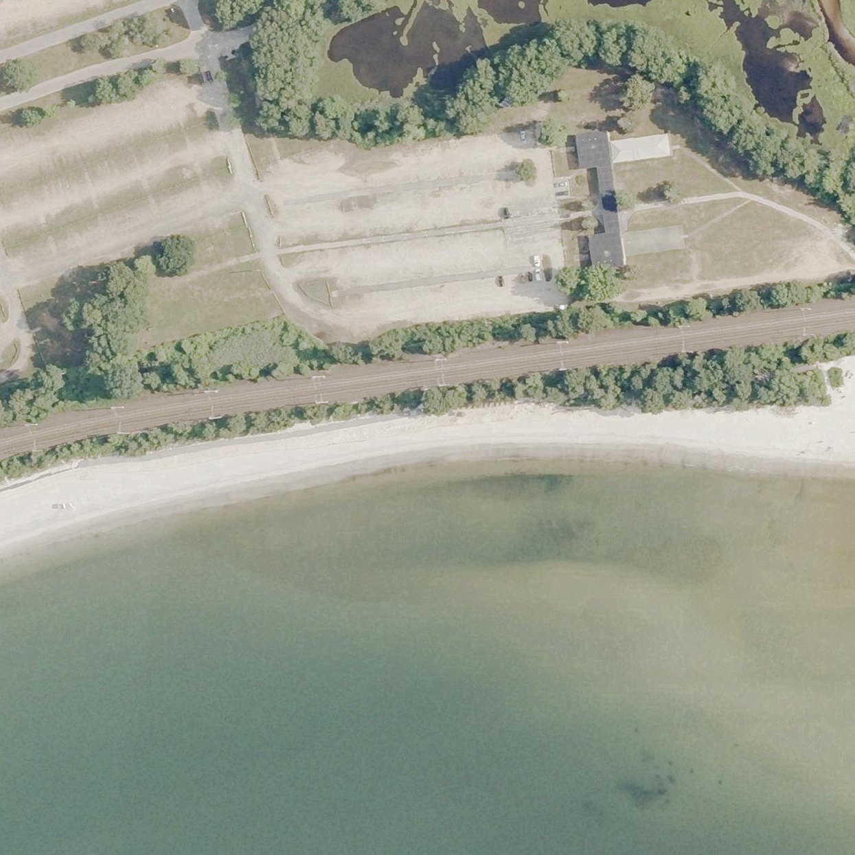 Aerial map of Rocky Neck State Beach