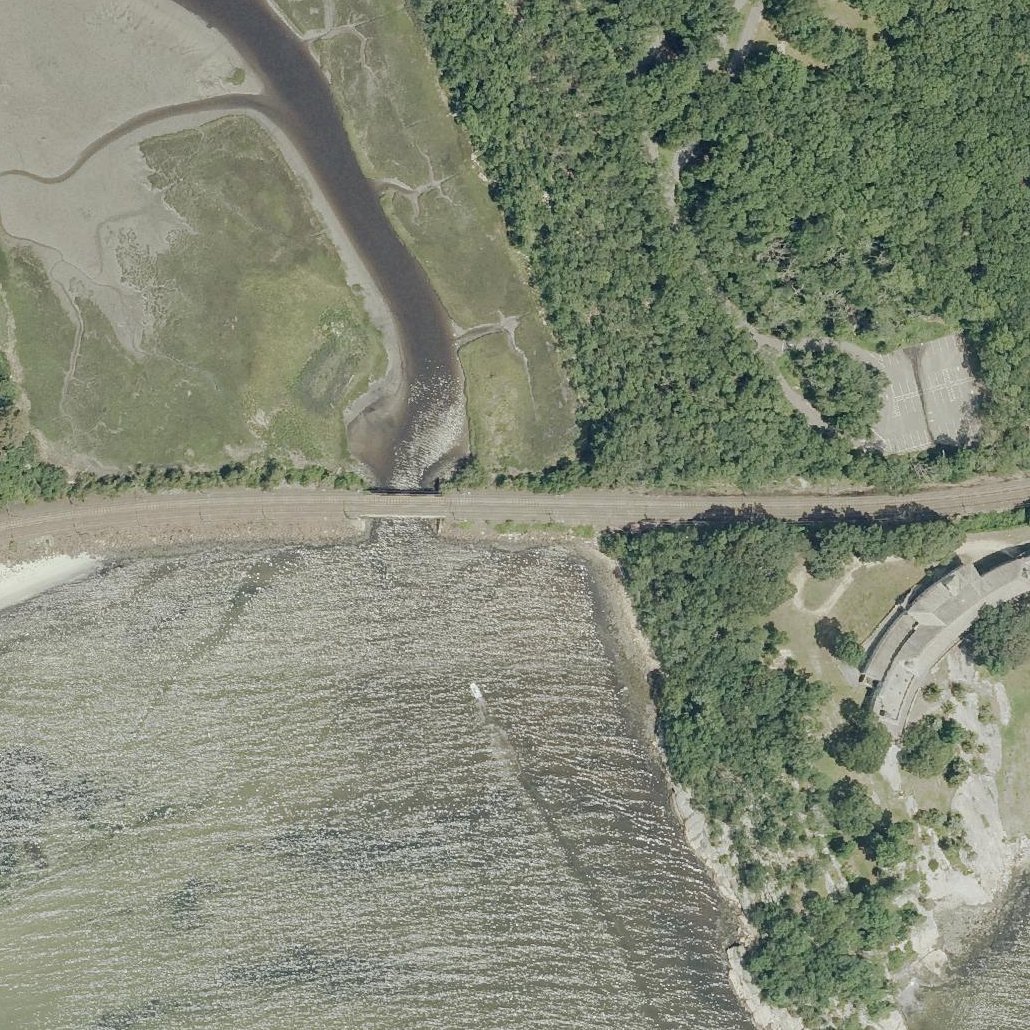 Aerial map of Rocky Neck State Park Bathing Beach