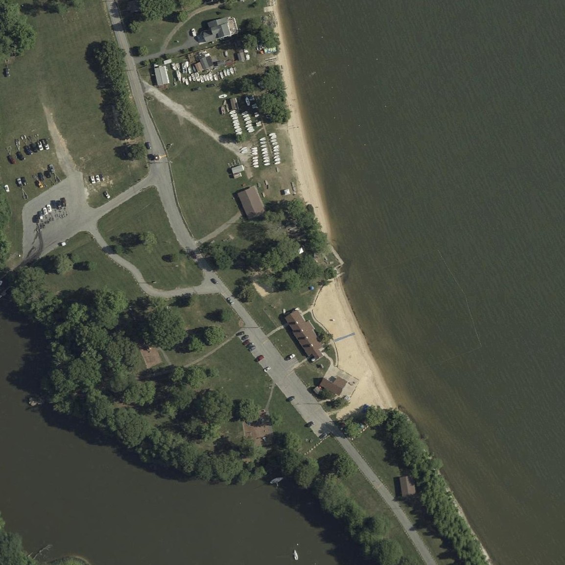 Aerial map of Rocky Point Park and Beach