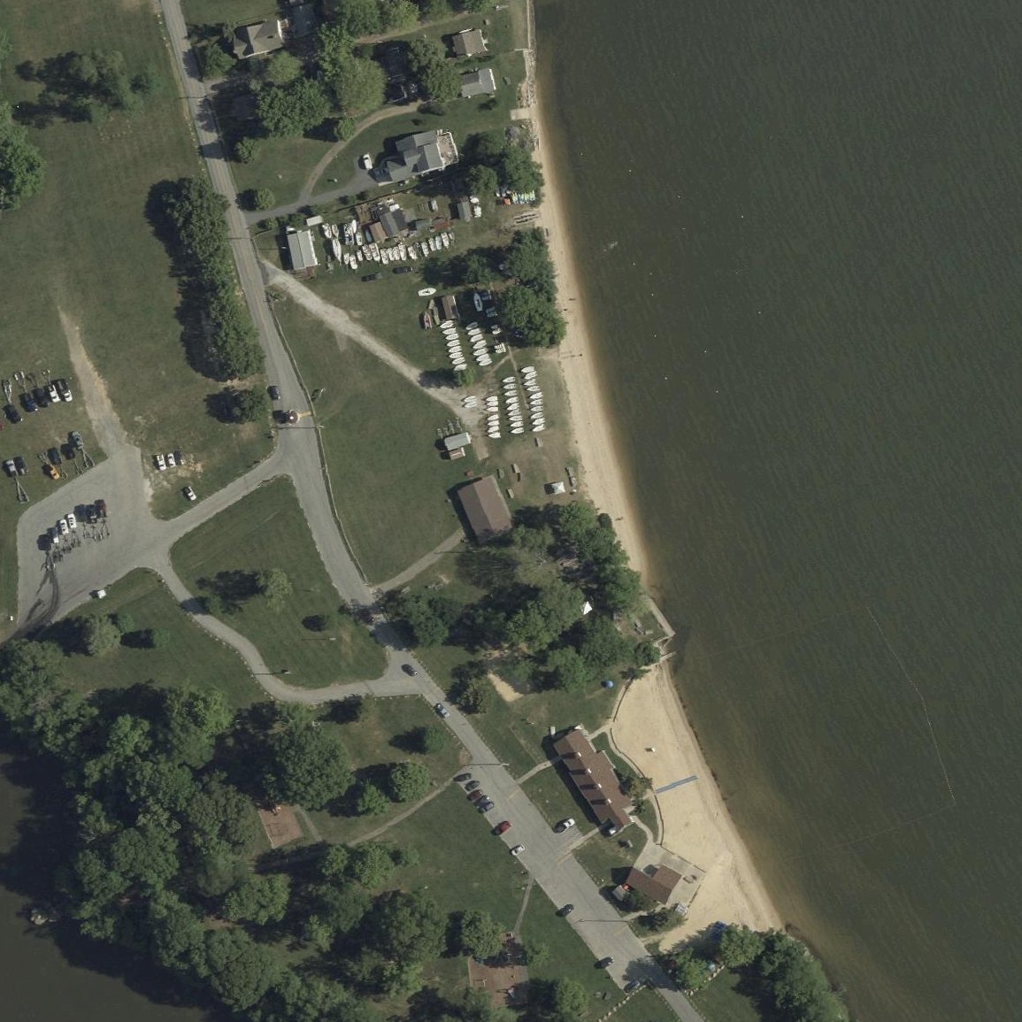 Aerial map of Rocky Point Park and Beach Gate