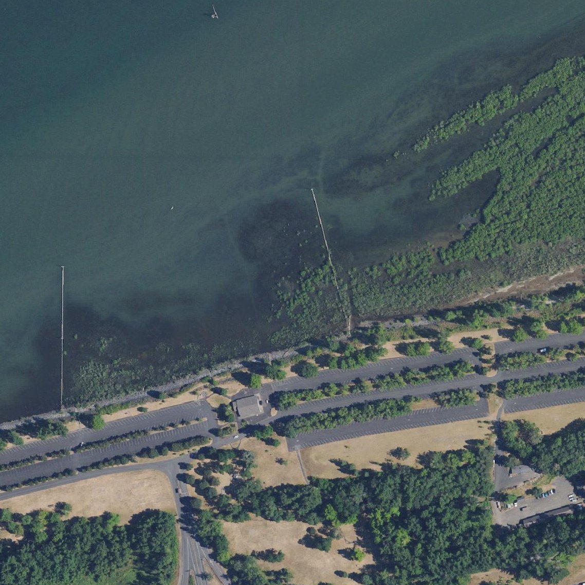 Aerial map of Rooster Rock Clothing Optional/Nude Beach