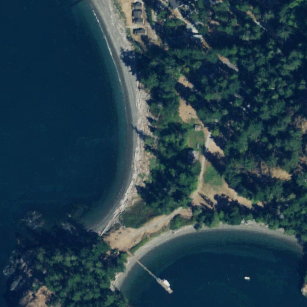 Aerial map of Rosario Beach