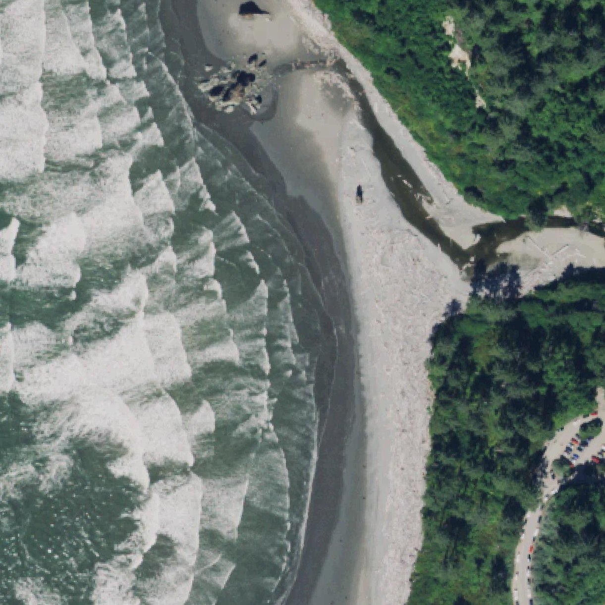 Aerial map of Ruby Beach