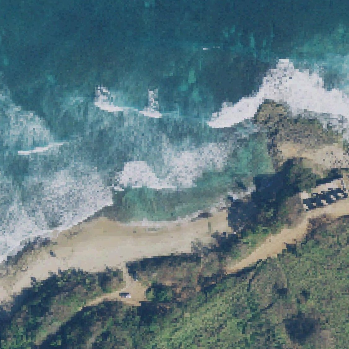 Aerial map of Ruins Beach