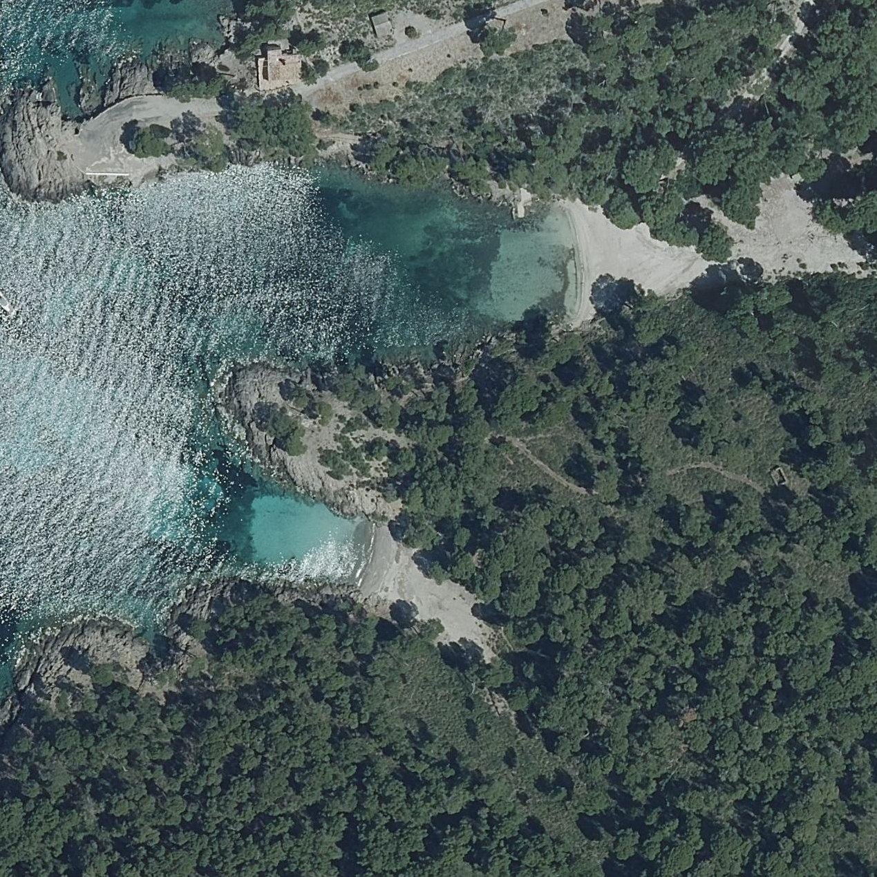 Aerial map of sa Platja Petita