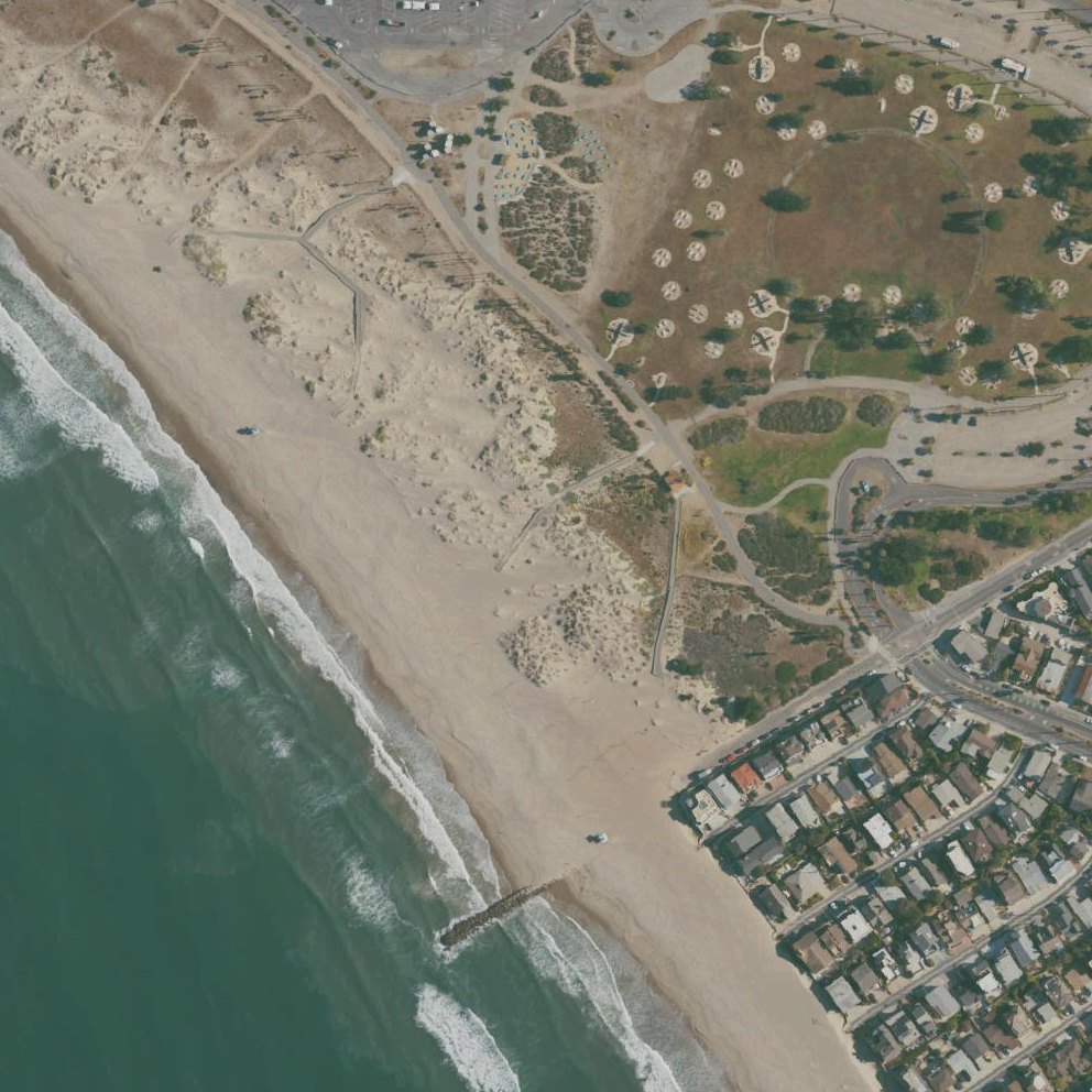 Aerial map of San Buenaventura State Beach