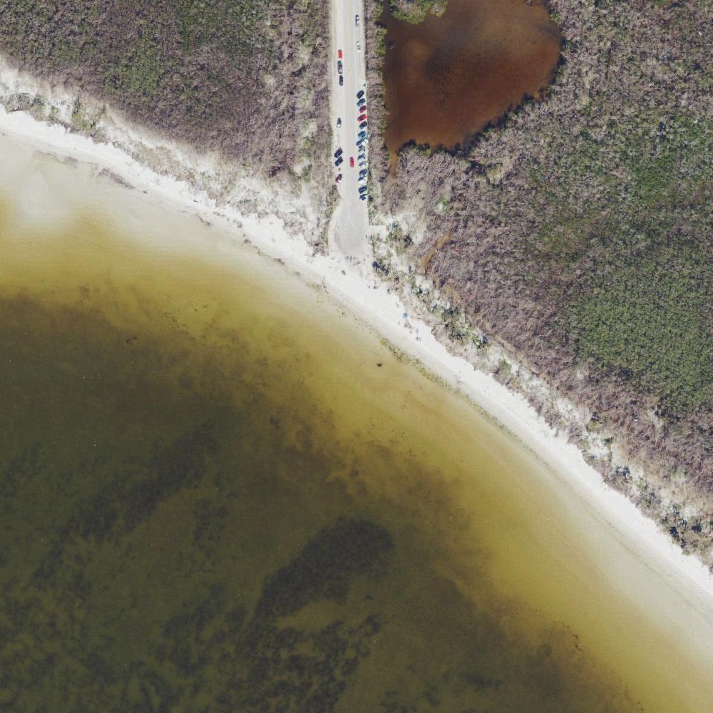 Aerial map of San Carlos Bay - Bunche Beach Preserve