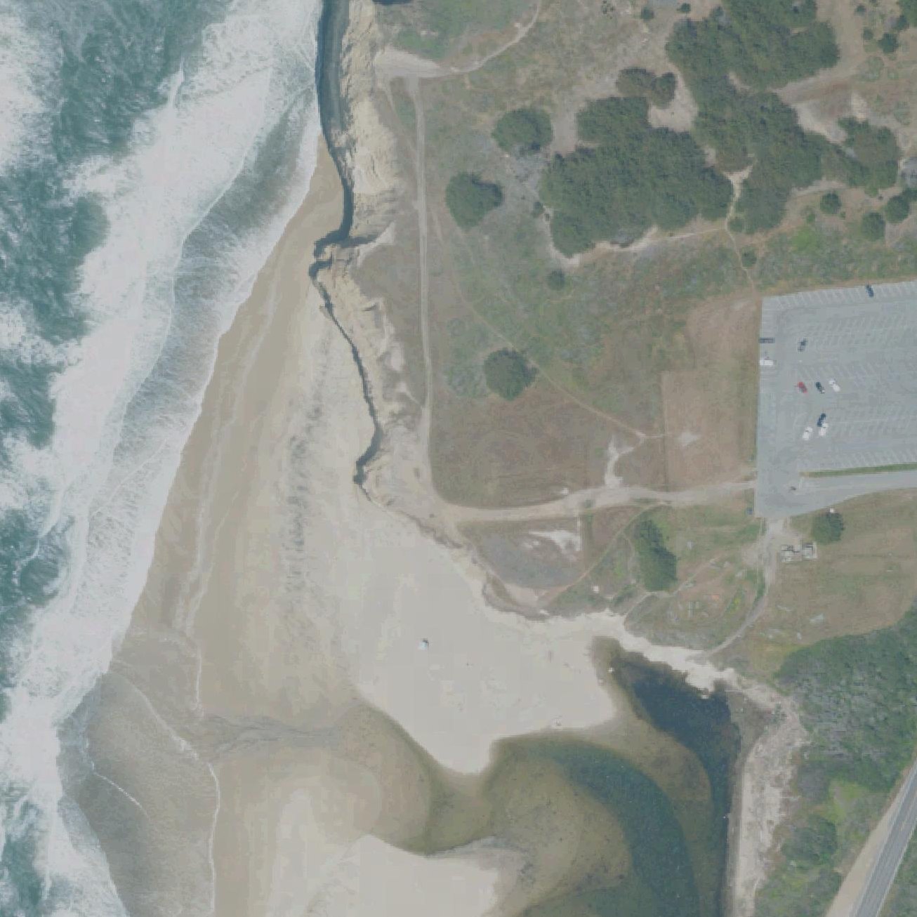 Aerial map of San Gregorio State Beach