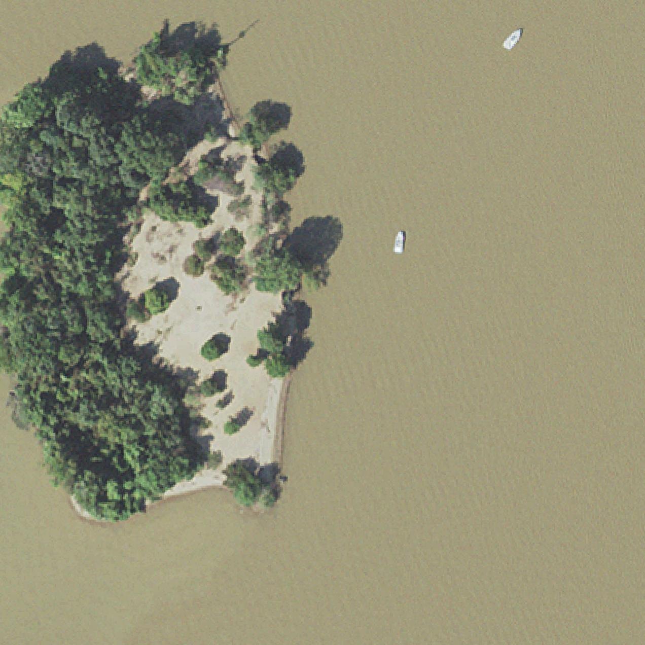 Aerial map of Sand Island