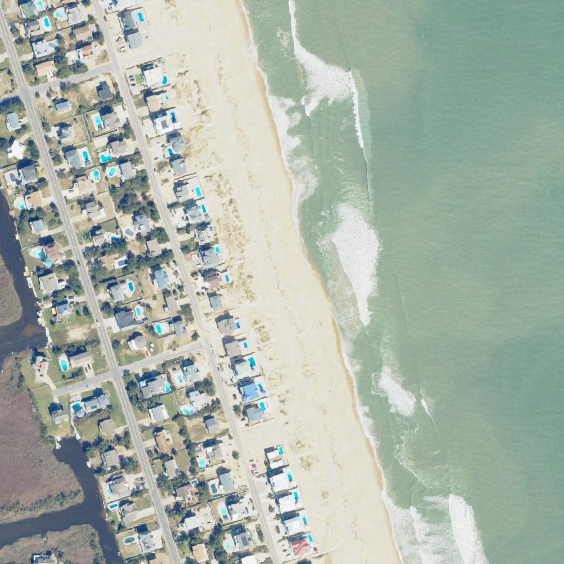 Aerial map of Sandbridge Beach