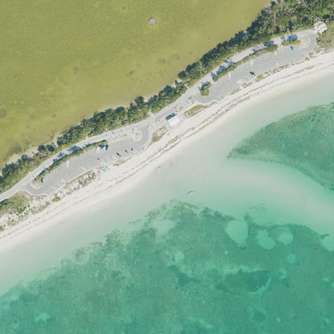 Aerial map of Sandspur Beach