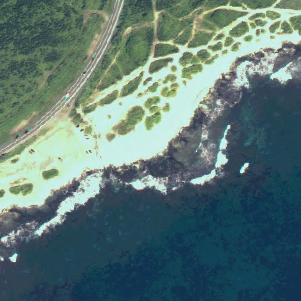 Aerial map of Sandy beach dunes
