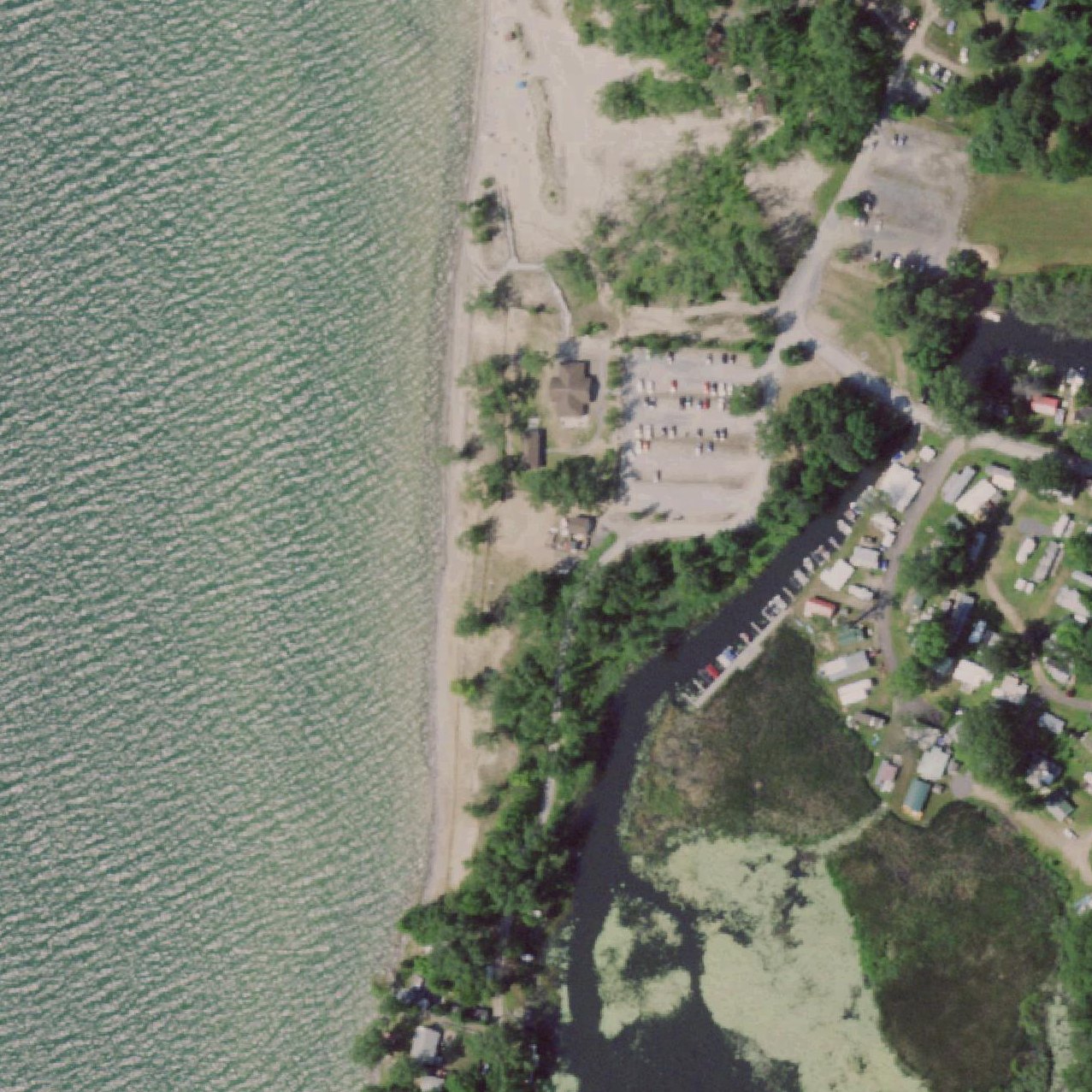 Aerial map of Sandy Island Beach State Park