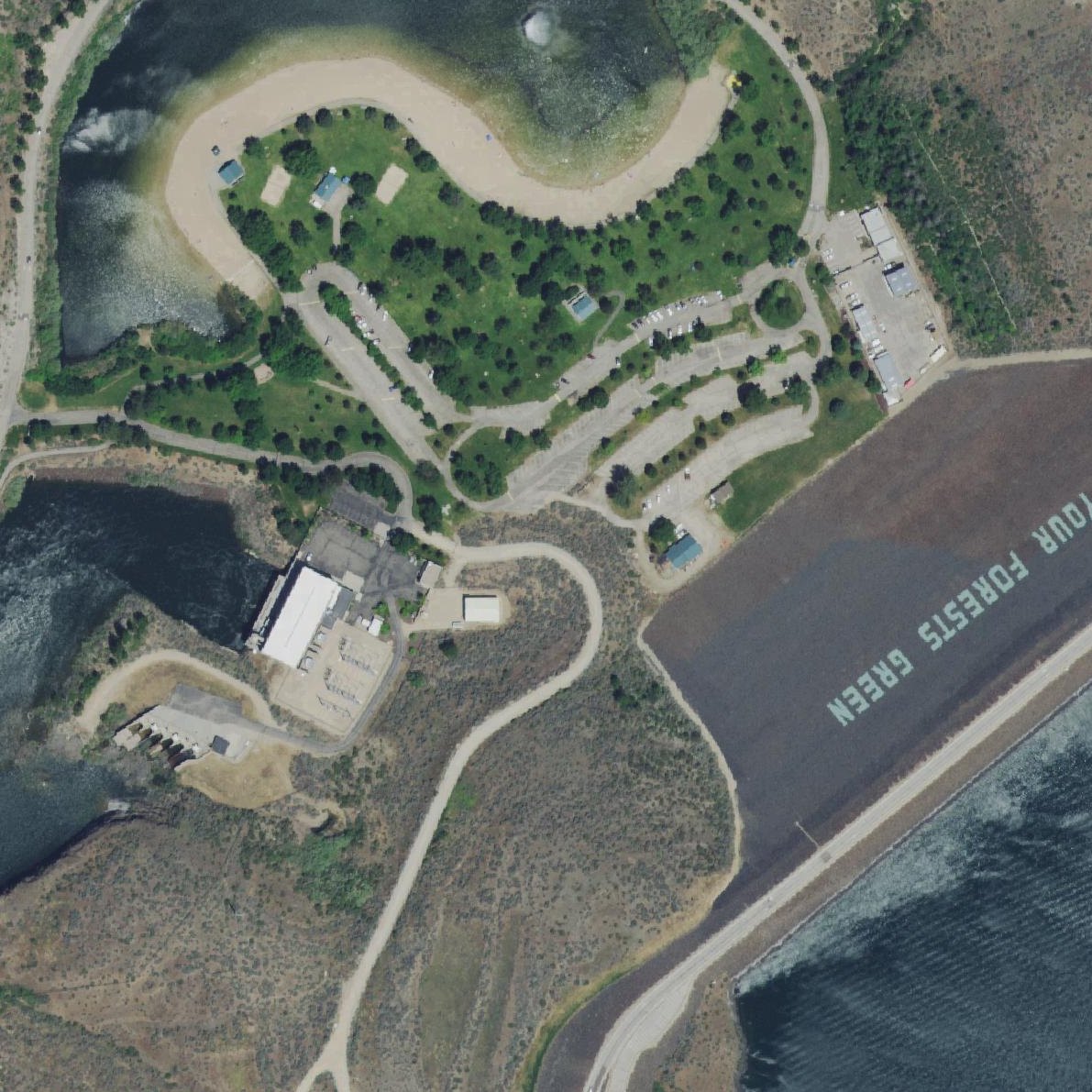 Aerial map of Sandy Point Beach