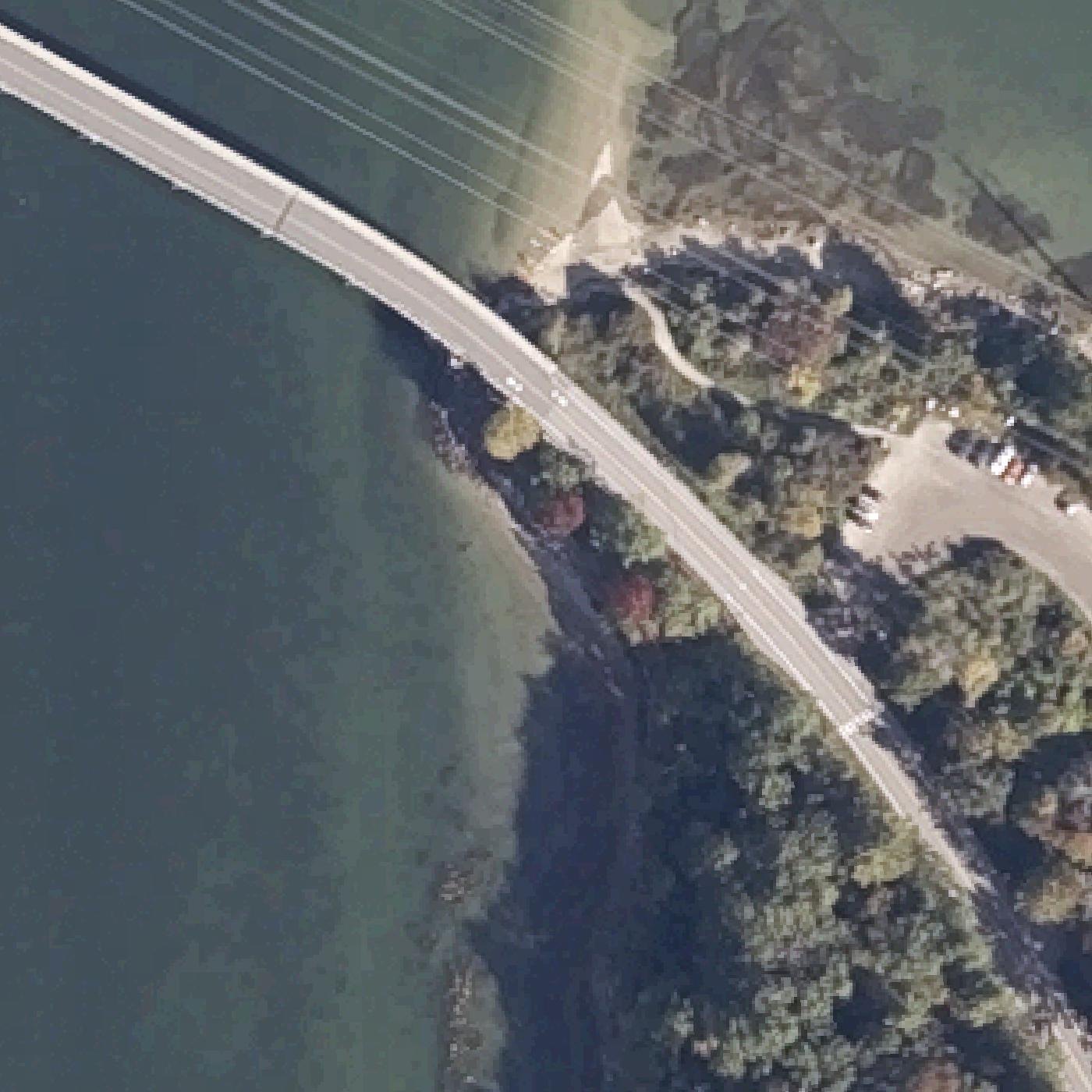 Aerial map of Sandy Point Bridge