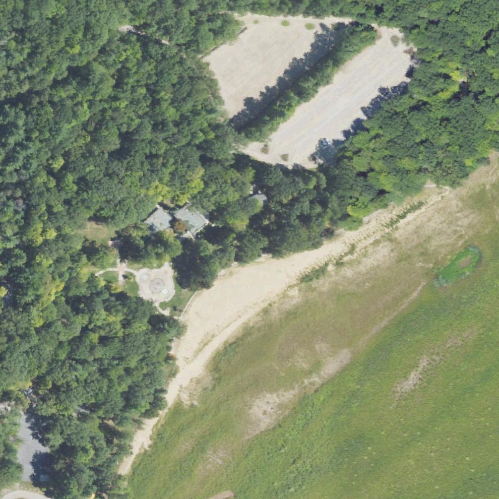 Aerial map of Sanford Lake Beach