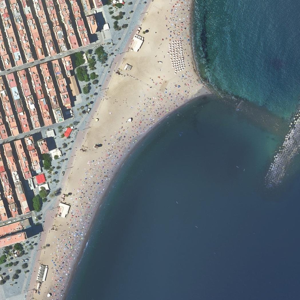 Aerial map of Sant Miquel Beach