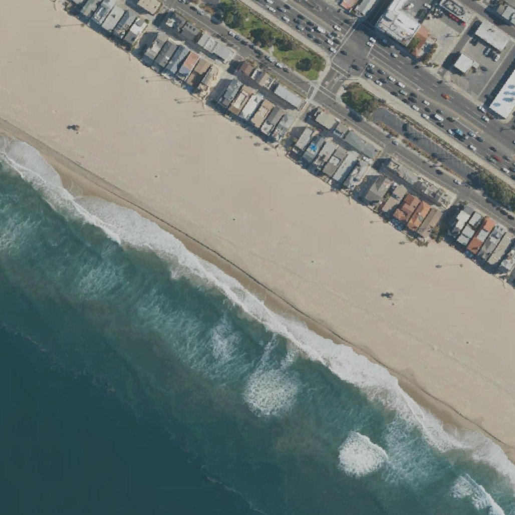 Aerial map of Santa Ana River County Beach River Jetties