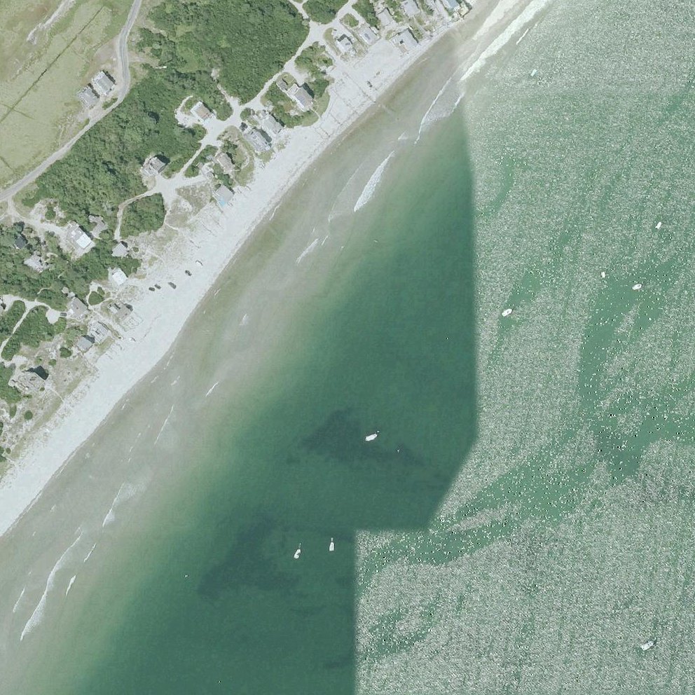 Aerial map of Saquish Beach
