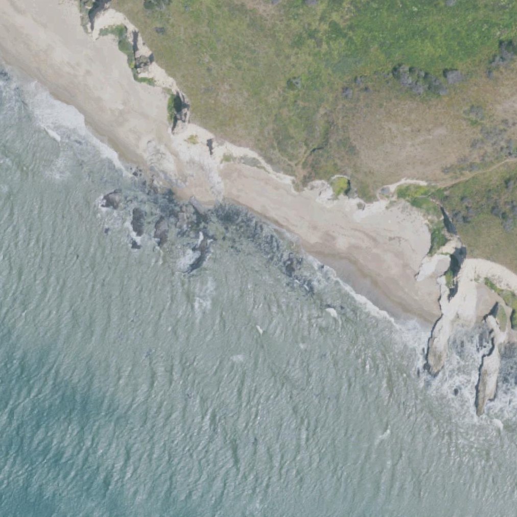 Aerial map of Sculptured Beach