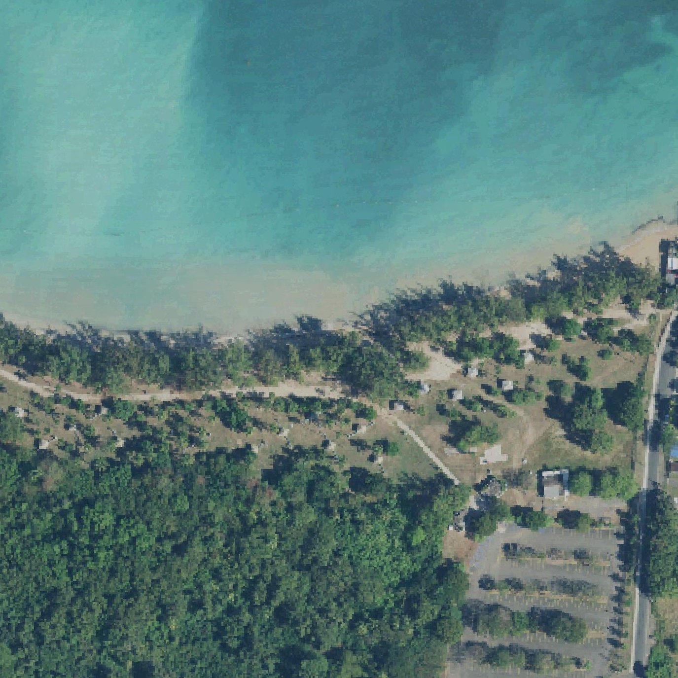 Aerial map of Seven Seas Beach