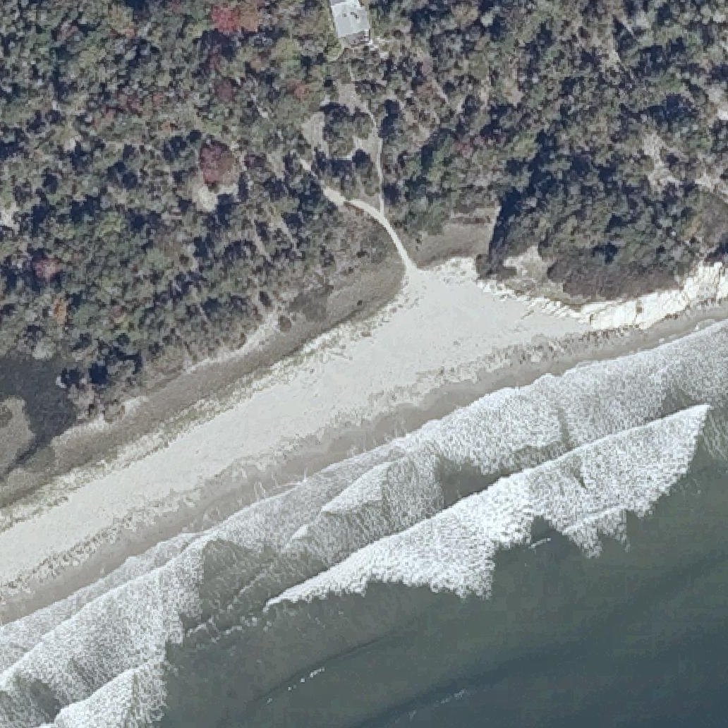Aerial map of Sewall Beach, Morse Mountain
