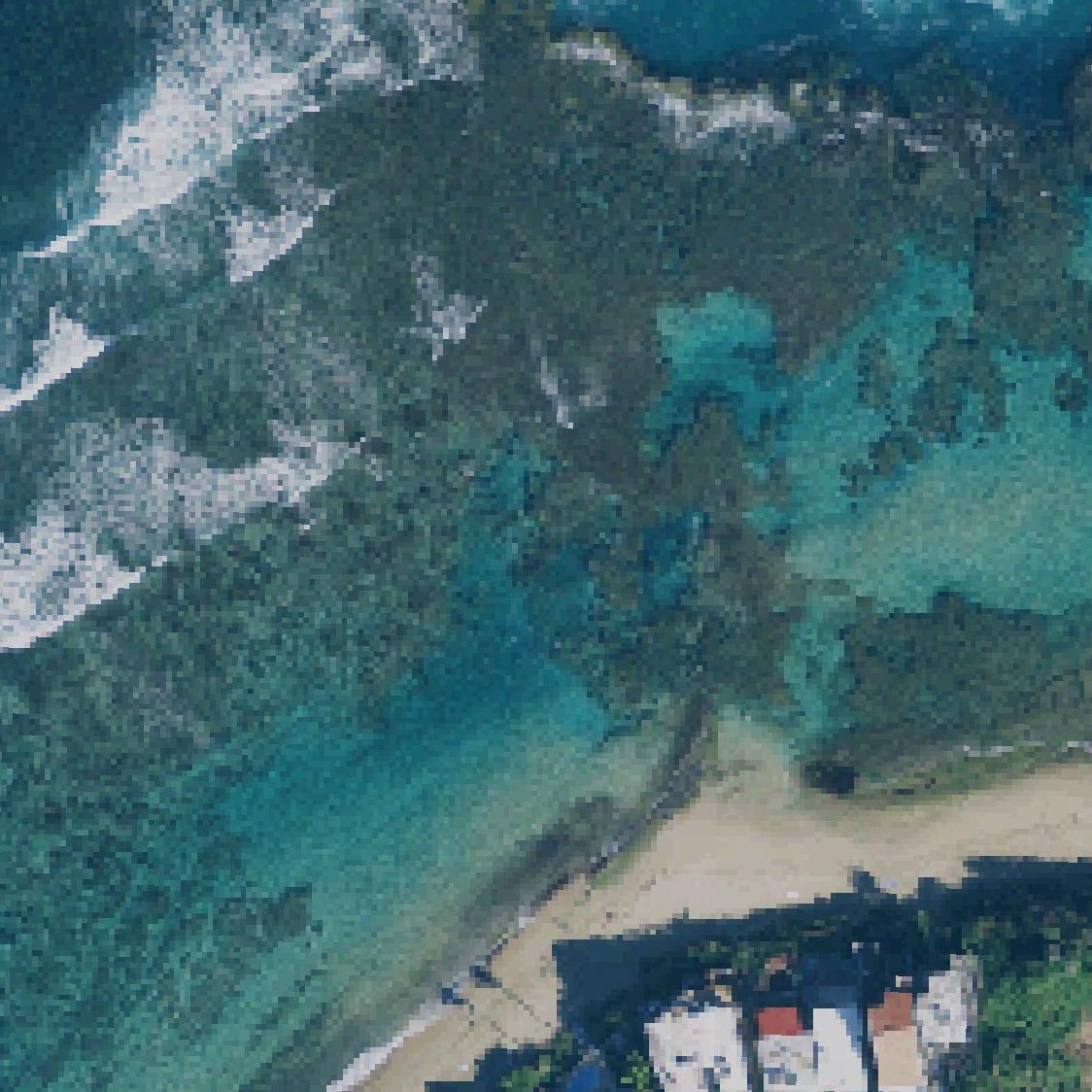 Aerial map of Shacks Beach