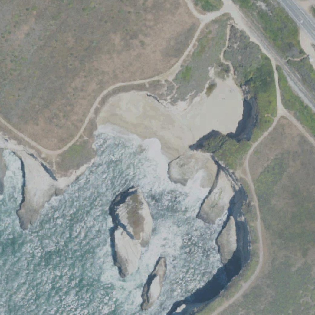 Aerial map of Shark Fin Cove