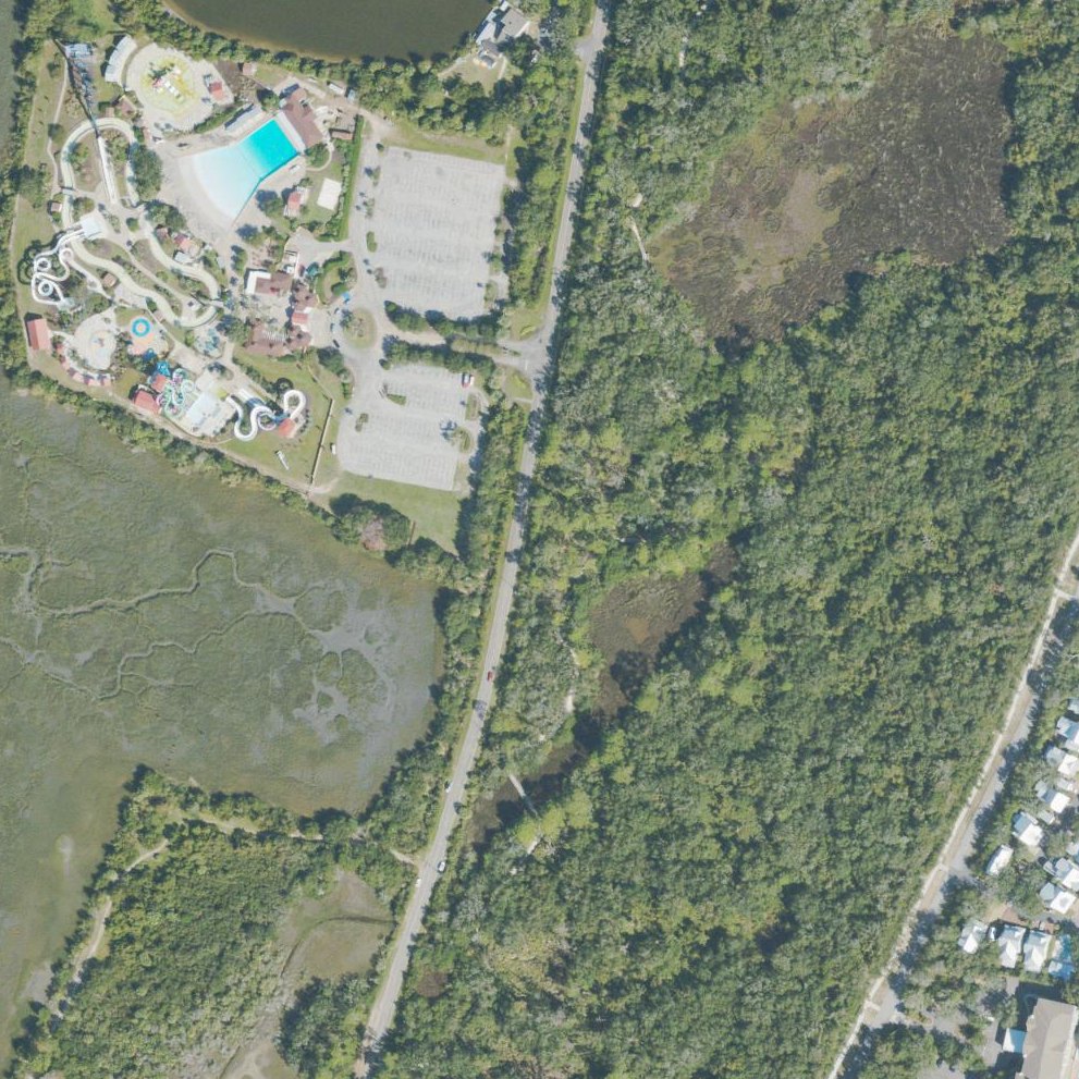 Aerial map of Sharktooth Beach on Jekyll Island