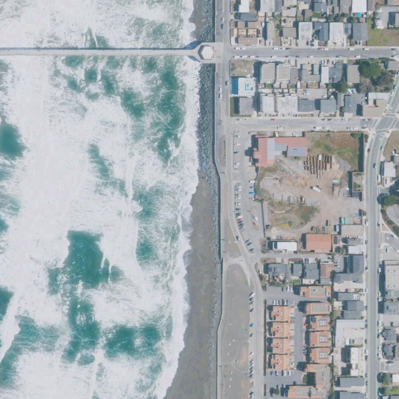 Aerial map of Sharp Park Beach
