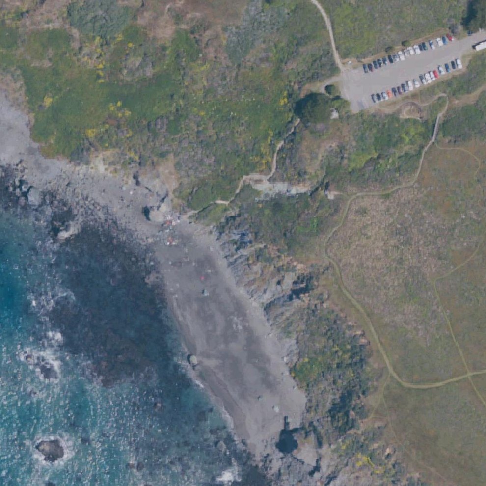Aerial map of Shell Beach