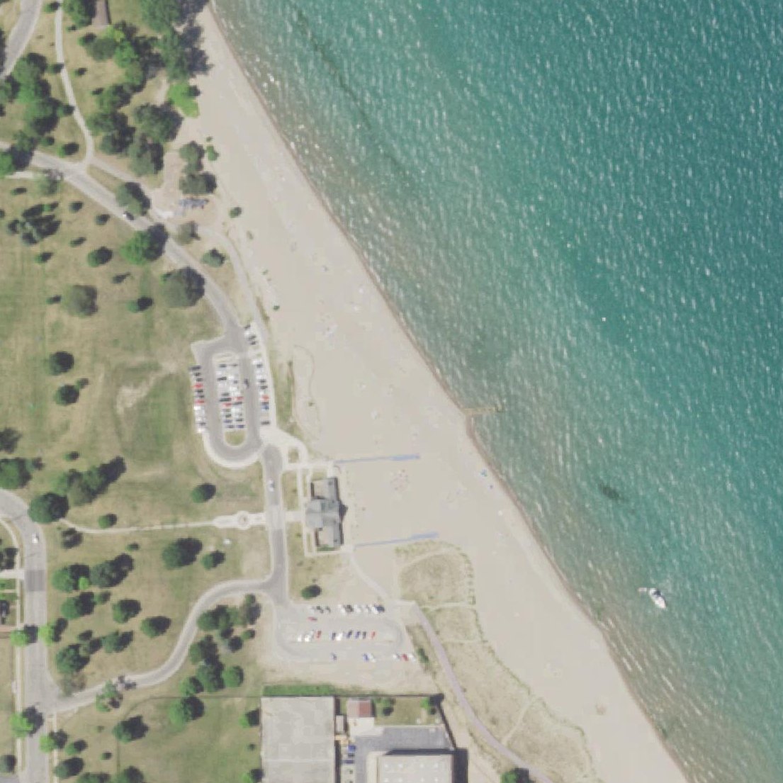 Aerial map of Simmons Island Beach