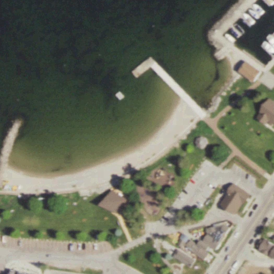 Aerial map of Sister Bay Beach
