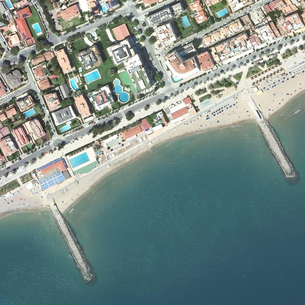 Aerial map of Sitges Beach