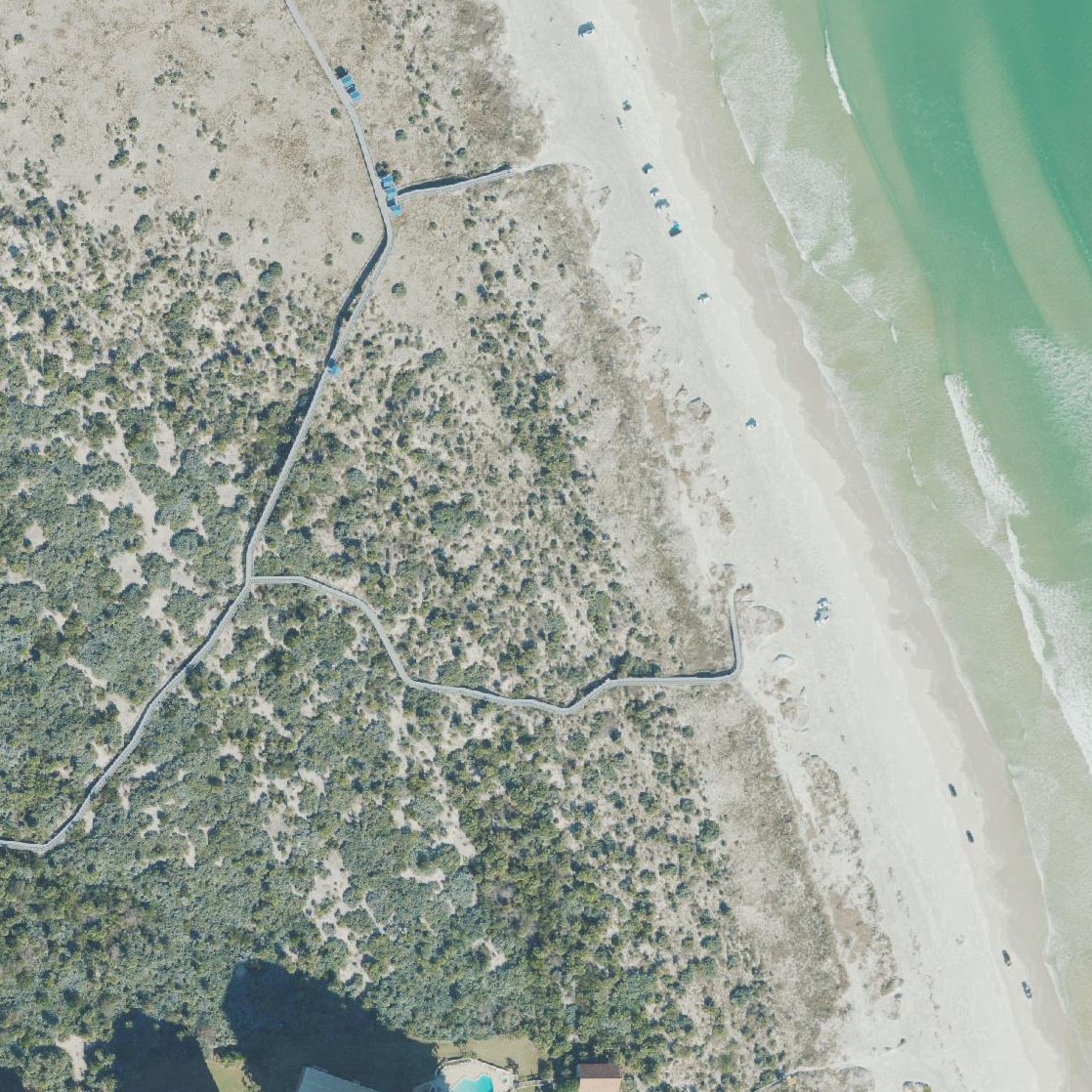 Aerial map of Smyrna Beach
