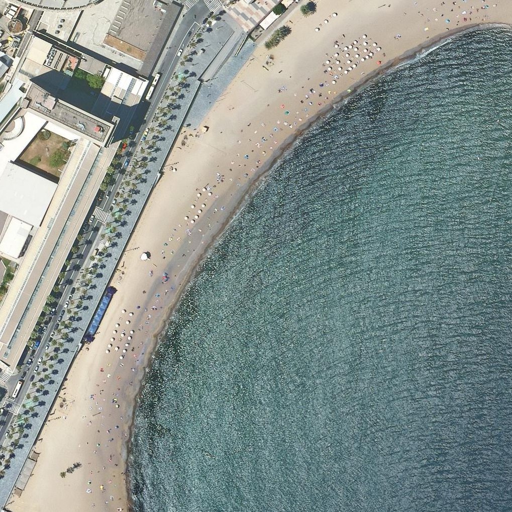 Aerial map of Somorrostro beach