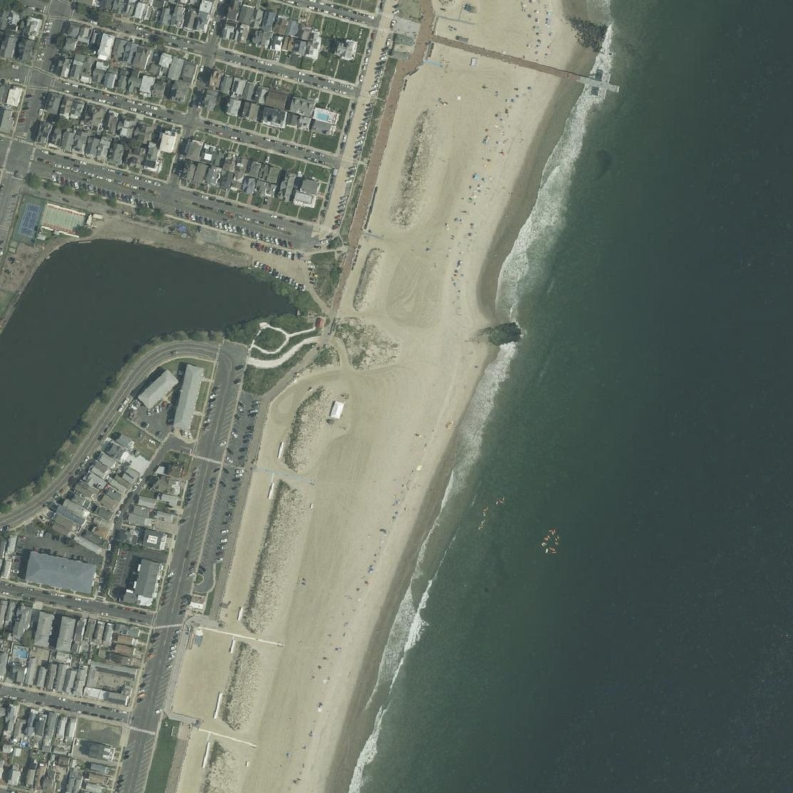 Aerial map of South End Beach of Ocean Grove