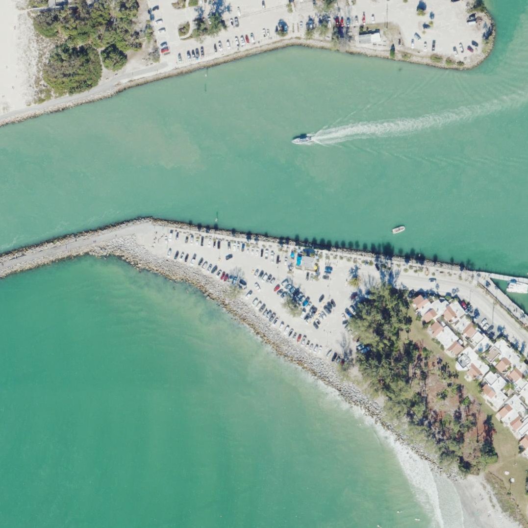 Aerial map of South Jetty Beach