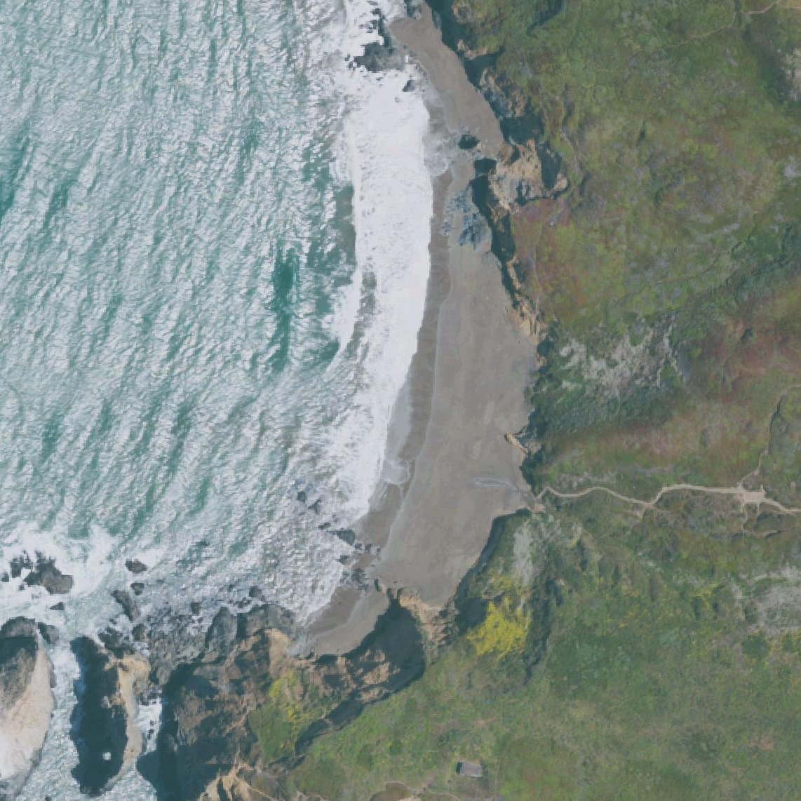 Aerial map of South Rodeo Beach